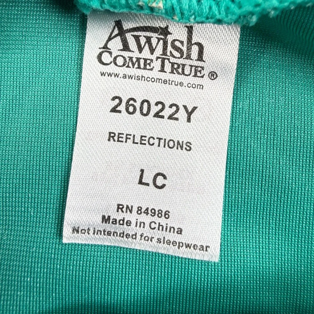 A Wish Come True Dance Costume LC Teal Velvet Floral Tulle Tutu Girls Kid's